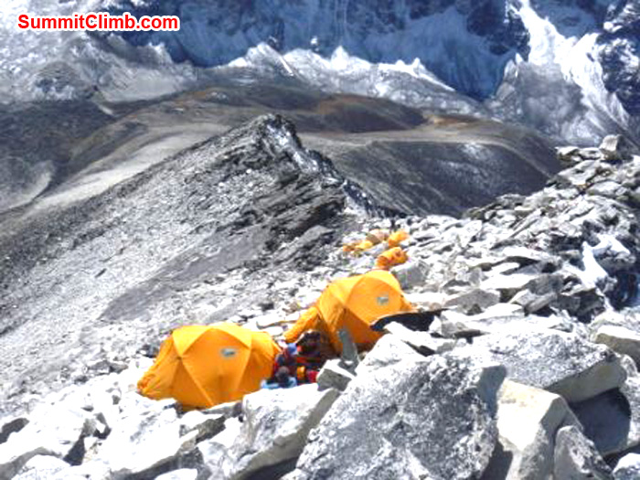 Camp 1 at 5700m. Photo Arnold coster, AmaDablam