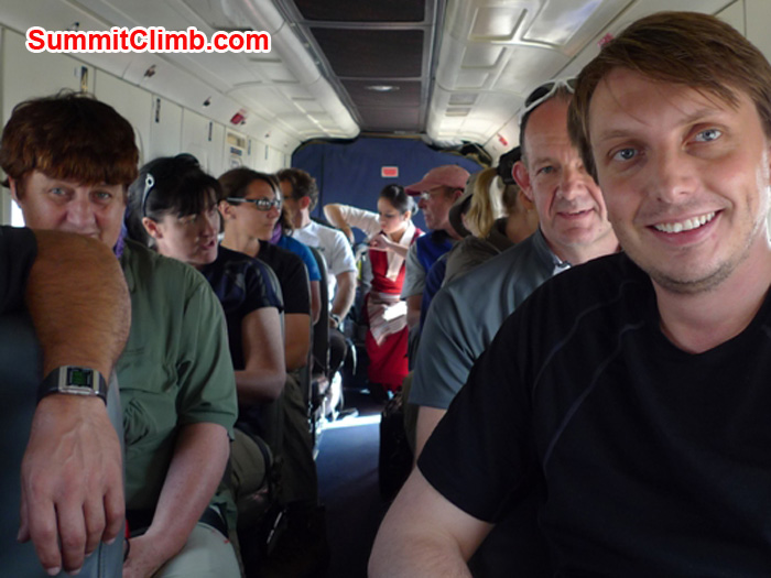 Inside the plane on the flight from Kathmandu to Lukla