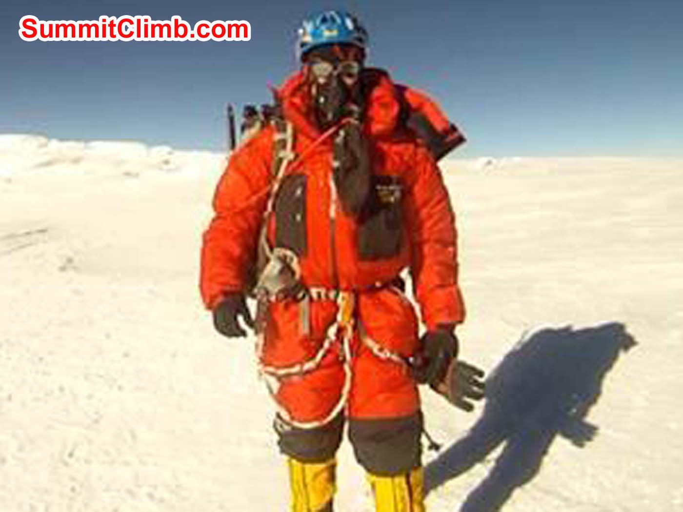 Anders Bergvall on the Summit of Cho Oyu. Jangbu Sherpa Photo