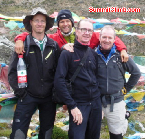 Jurgen,JJ, matti, and james, training climb on mount Kagali outside Nylam photo by james grieve