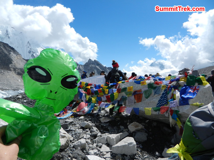 Stephanie Toy enjoying the Everest Base Camp. Photo by Stephanie