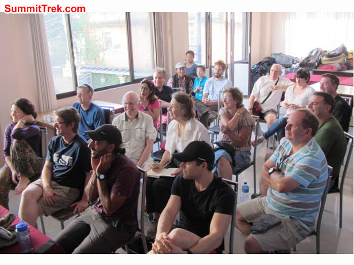 Team attends the briefing at Shakti Hotel. Photo by Mark van 'T Hof