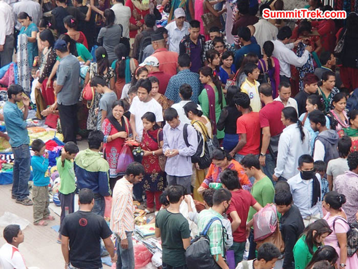 Shoppers in Kathmandu. Photo by Maggie Noodle