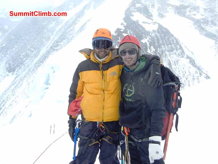 A happy Adi Koszta and Thomas Van Dantzig at north Col, Everest Tibet - Photo Scott patch