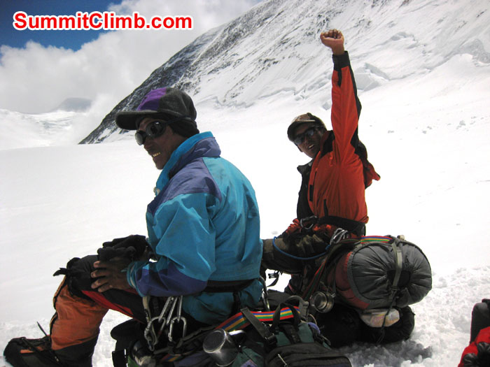 Sherpas Lhakpa and Chongka at base of North Col - Photo Mia Graeffe.