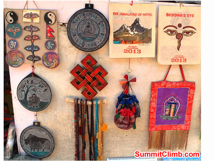 Souvenirs for sale in Namche Bazar. Monika Witkowska Photo.