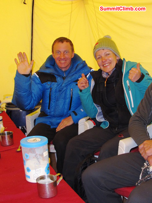 Everest climbers Denis Urubko and Monika Witkowska. Photo by Sergei.