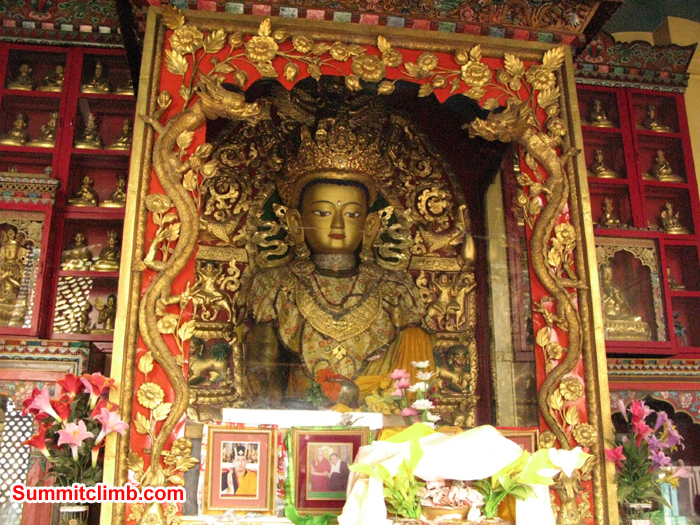 Inside one of the many internal shrines at the monkey temple. Photo Rares Voda.