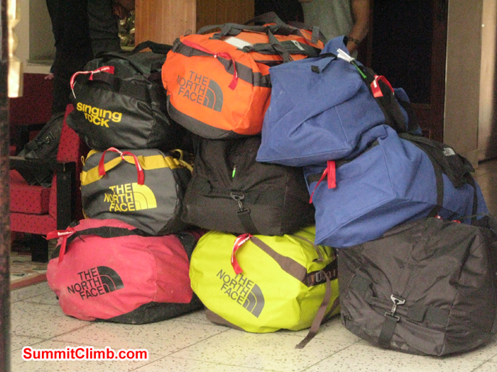 Members duffle bags are ready to load to truck. Photo Rares Voda