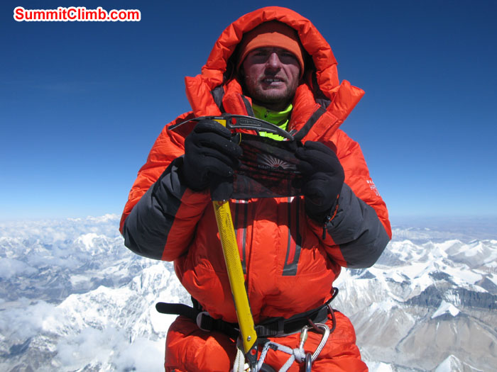 Rikke Hojland summit of Everest on 22nd May 2013. Photo Rikke