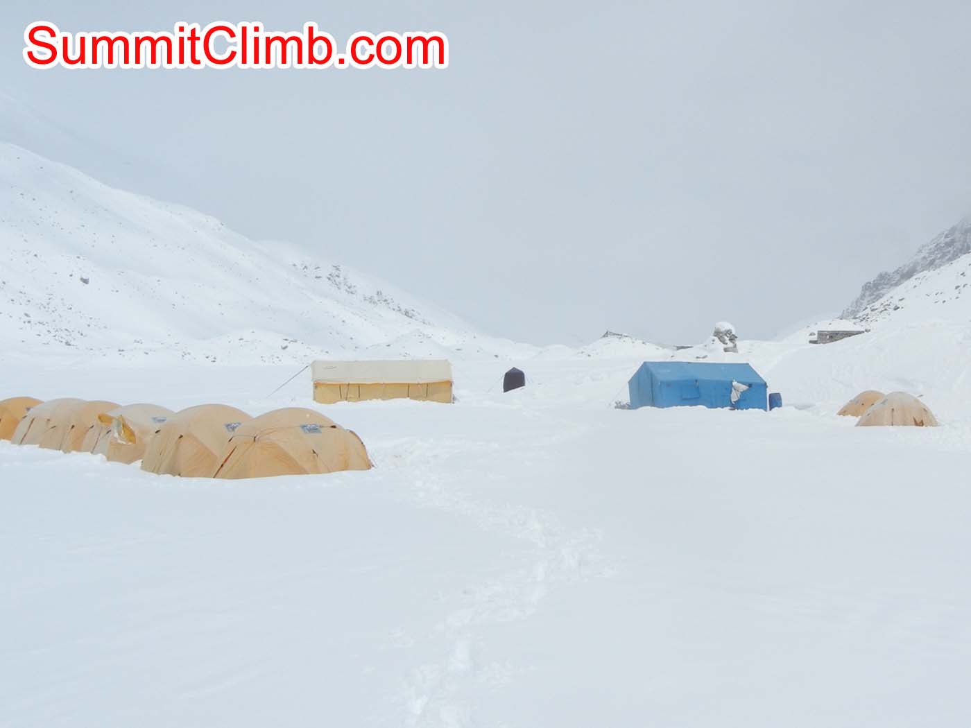 Everest Basecamp after digging out tents from snowstorm - Photo Scott Patch