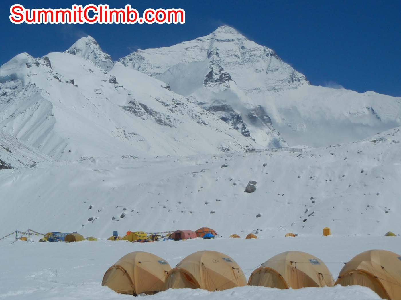 Everest and Basecamp after storm dropped over 1 meter of snow at Basecamp - Photo Scott Patch