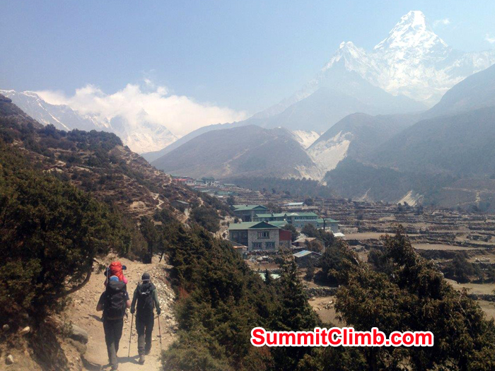 Trekking and hiking inside Everest Region near Pangboche