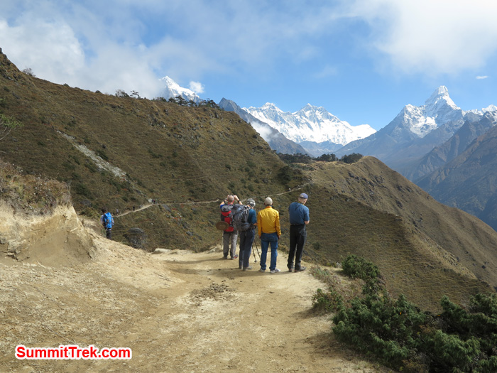 Enjoying the view of Himalaya range of Everest, Lhotse and AmaDablam. Photo by Matthew Slater.