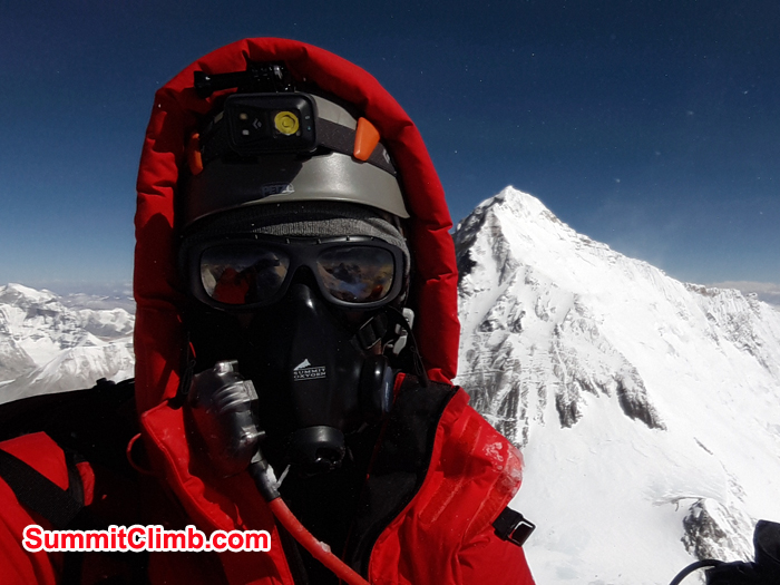 Stef Wolf Wolput at the summit of lhotse