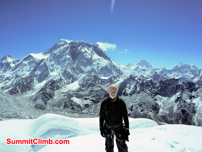 Anthony James Dent is on the summit of lobuche