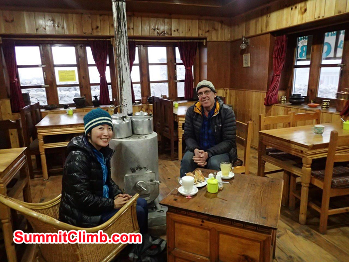 Michiko Eto and Dan Mazur inside Tea house