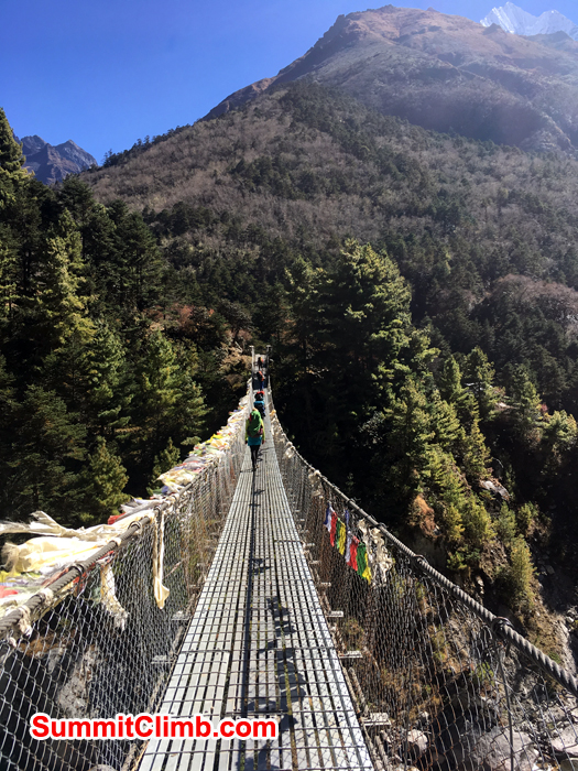 One of the many suspension bridge in Khumbu Valley. Photo Andrew Turvey