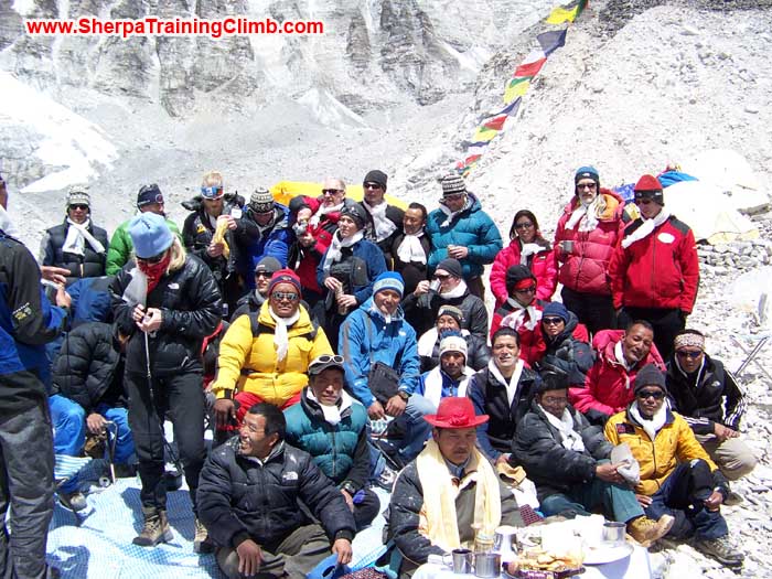 Sherpa and Member at Everest Base Camp. Photo Ken