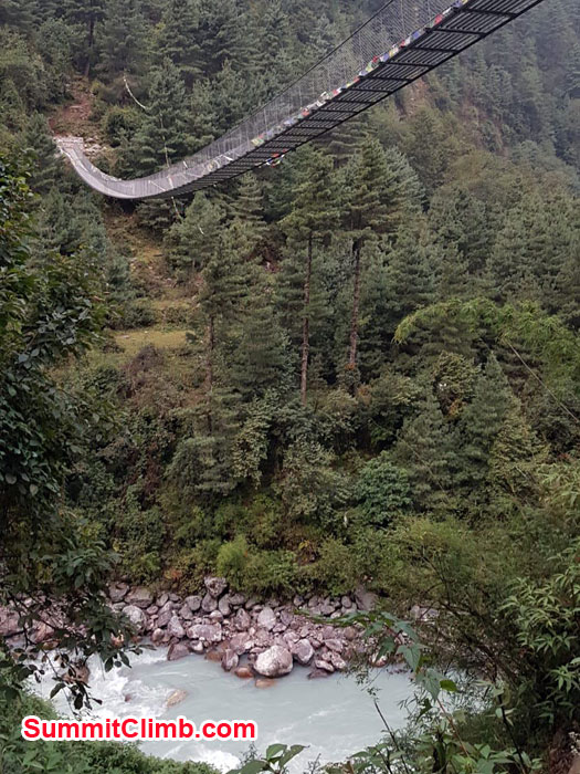 suspension bridge near Phakding
