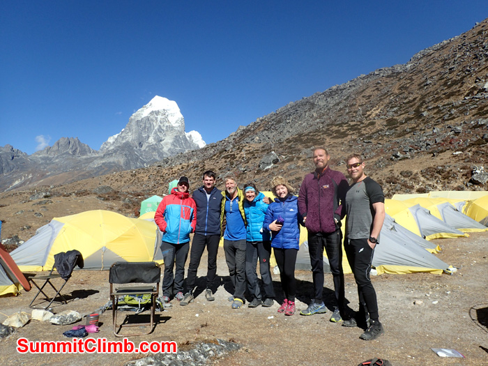 group with tent