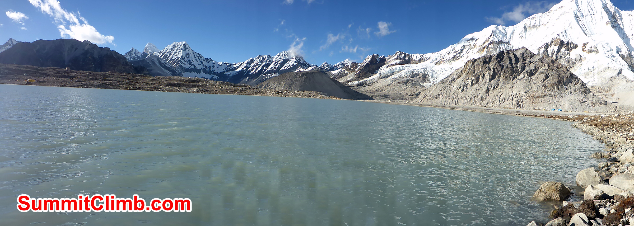 Glacier lake surround by himalayas