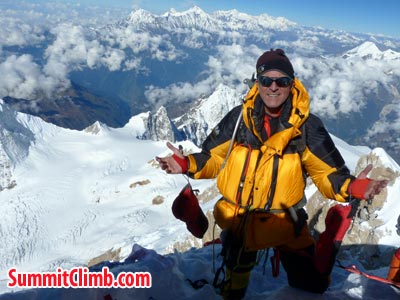 Darren at the summit of Manaslu