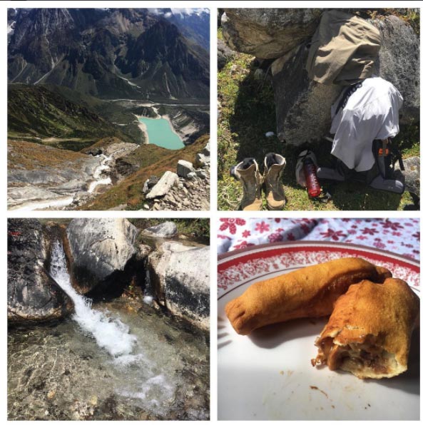 Quick trek down to Sama Gao, 3500m, with very refreshing cold dip on the way. Will spend 1-2 days here to eat fried snickers and recharge. Photo Kim N.