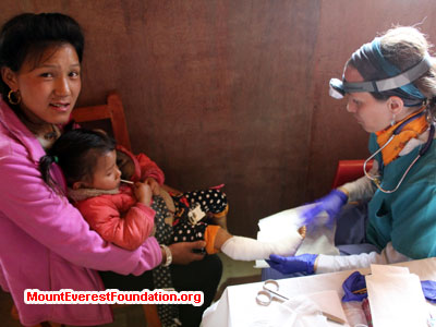 nepal volunteer trek, checking up health issue