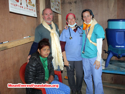 nepal volunteer trek, team in health camp